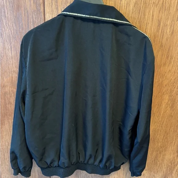 Alexis Victoria Black Beaded Bomber Jacket - Picture 2 of 4